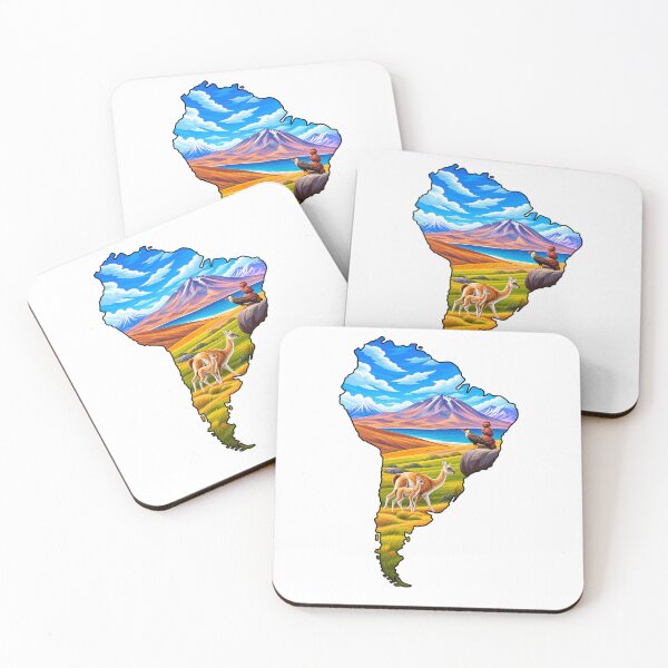 Item preview, Chile Map Landscape Illustration | Patagonia Mountains, Guanaco & Andean Wildlife | Travel Art Print designed and sold by GarnerSupplyCo.