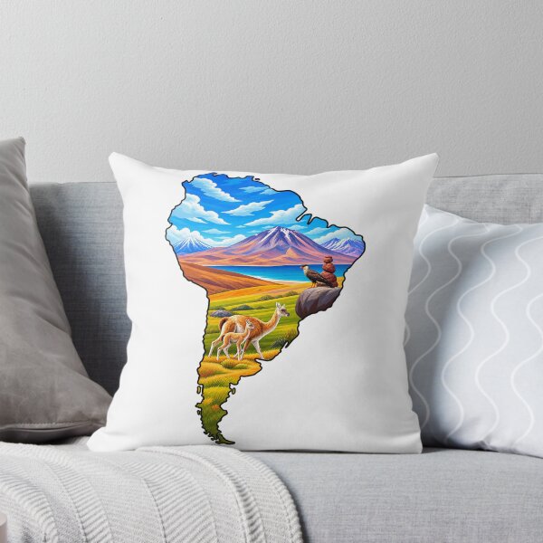 Item preview, Chile Map Landscape Illustration | Patagonia Mountains, Guanaco & Andean Wildlife | Travel Art Print designed and sold by GarnerSupplyCo.