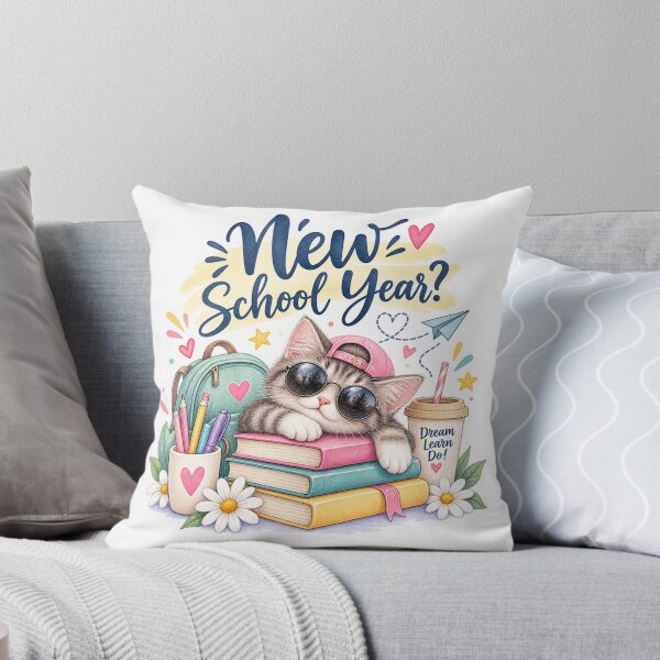 Item preview, New School Year Cute Cat Back to School Watercolor designed and sold by GusiaTreasures.