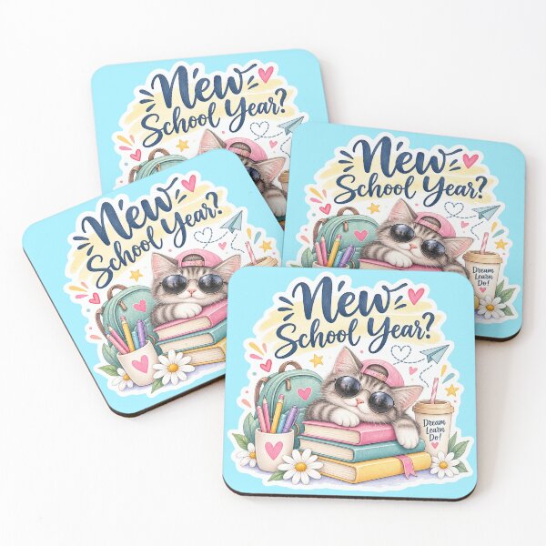 Item preview, New School Year Cute Cat Back to School Watercolor designed and sold by GusiaTreasures.