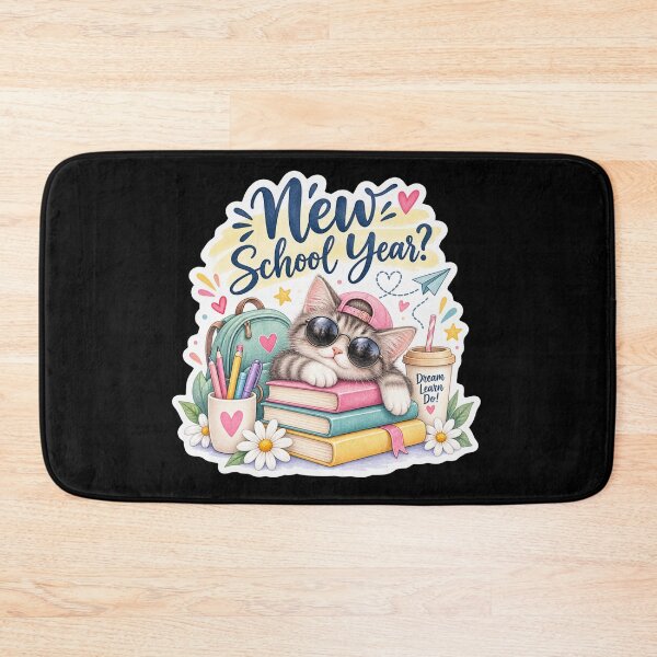 Item preview, New School Year Cute Cat Back to School Watercolor designed and sold by GusiaTreasures.