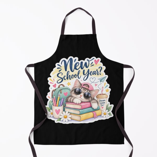 Item preview, New School Year Cute Cat Back to School Watercolor designed and sold by GusiaTreasures.