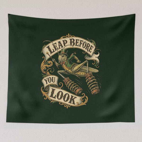 Item preview, Leap Before You Look Vintage Steampunk Grasshopper designed and sold by SVox.