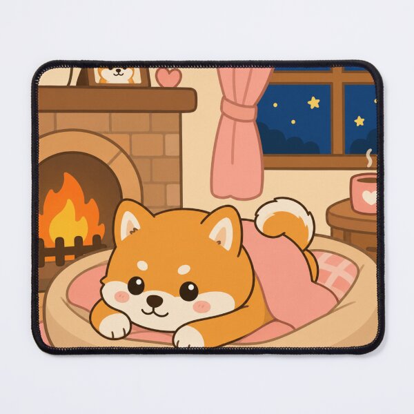 Item preview, Cozy Shiba By The Fireplace designed and sold by Velocity Vignettes.