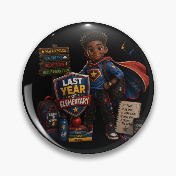 Item preview, First Day of My Last Year in Elementary,Future Hero Last Year Of Elementary School Boy Superhero Shield designed and sold by Crystal-Tree.
