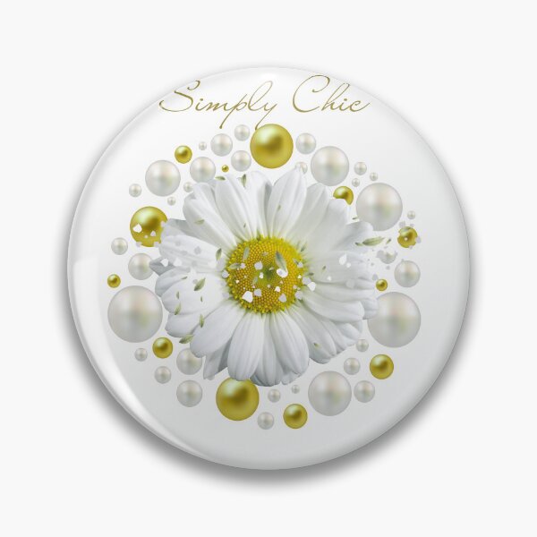 Item preview, Simply Chic White Daisy with Pearls and Gold Elegant Design designed and sold by MinimalAurashop.
