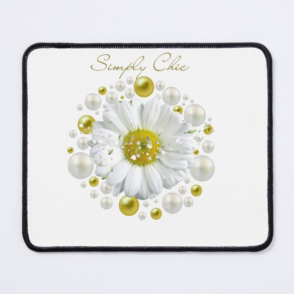 Item preview, Simply Chic White Daisy with Pearls and Gold Elegant Design designed and sold by MinimalAurashop.