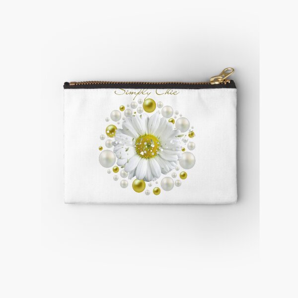 Item preview, Simply Chic White Daisy with Pearls and Gold Elegant Design designed and sold by MinimalAurashop.