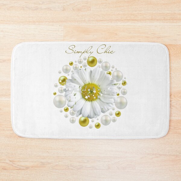 Item preview, Simply Chic White Daisy with Pearls and Gold Elegant Design designed and sold by MinimalAurashop.