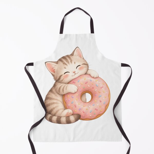 Item preview, Cute Kitten Hugging a Donut – Kawaii Cat & Sweet Treat designed and sold by teeNova Wear.