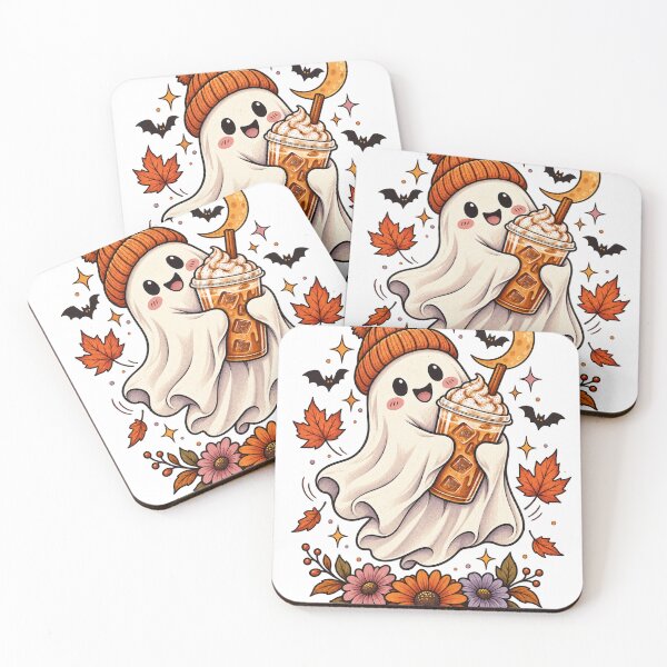 Item preview, Cozy Coffee Ghost Cute Autumn Halloween designed and sold by networkseen.