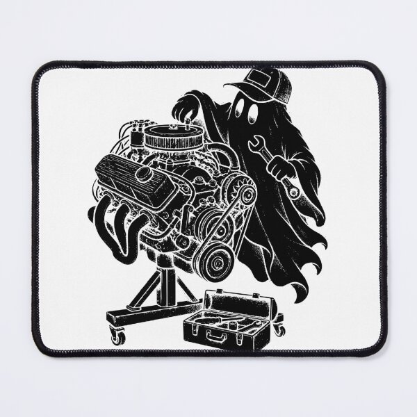 Item preview, Funny Halloween Ghost Mechanic Wrenching On Engine Auto Shop Premium Tri-Blend T-Shirt, Auto Mechanic Halloween Gift, Spooky Garage Graphic Tee designed and sold by OUICHA.