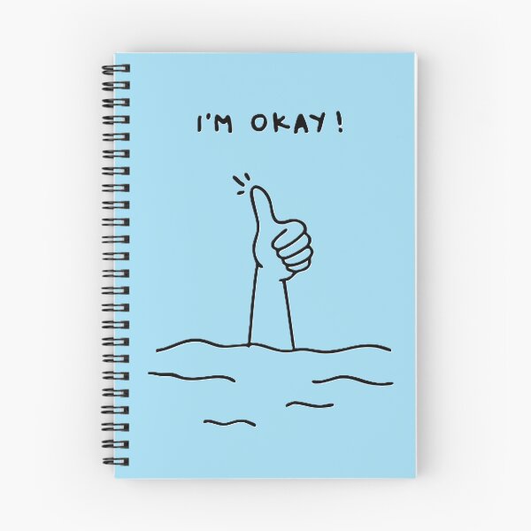Item preview, I'm Okay! – Funny Drowning Thumbs Up Sarcastic Line Art designed and sold by BuckaBaby.
