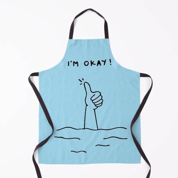 Item preview, I'm Okay! – Funny Drowning Thumbs Up Sarcastic Line Art designed and sold by BuckaBaby.