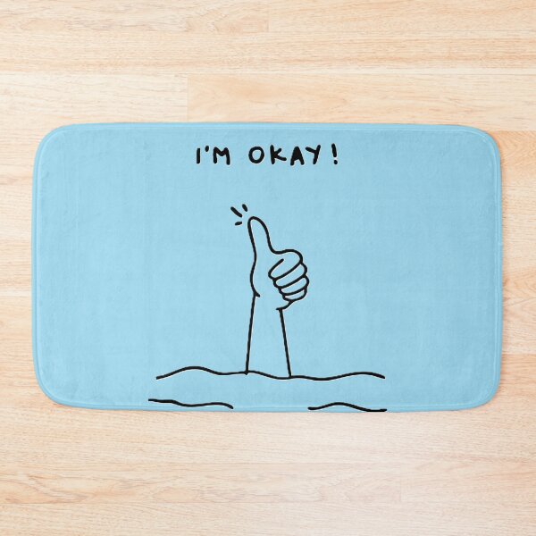 Item preview, I'm Okay! – Funny Drowning Thumbs Up Sarcastic Line Art designed and sold by BuckaBaby.
