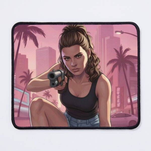 Item preview, Sunset Action Heroine - Retro Synthwave Digital Art designed and sold by Billy Morfo™.