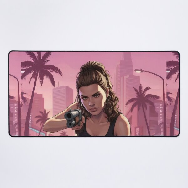 Item preview, Sunset Action Heroine - Retro Synthwave Digital Art designed and sold by Billy Morfo™.