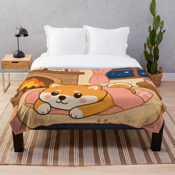 Item preview, Cozy Shiba By The Fireplace designed and sold by KawaiiDesigns26.