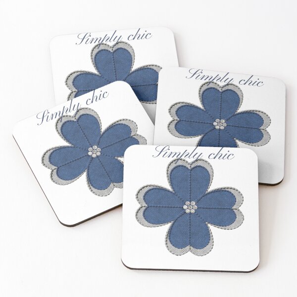 Item preview, Simply Chic Blue Denim Clover Fashion Art designed and sold by MinimalAurashop.