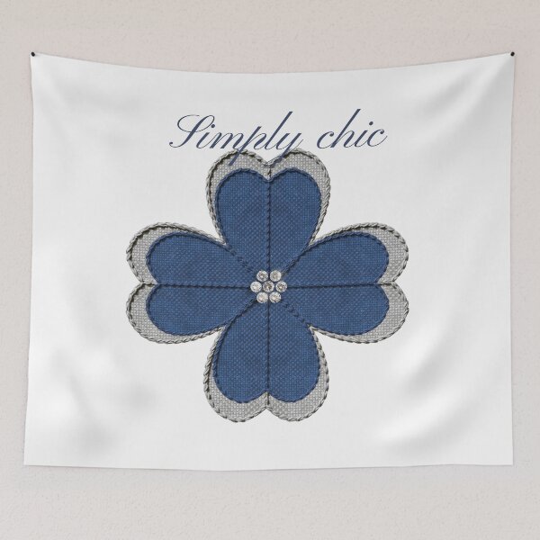 Item preview, Simply Chic Blue Denim Clover Fashion Art designed and sold by MinimalAurashop.