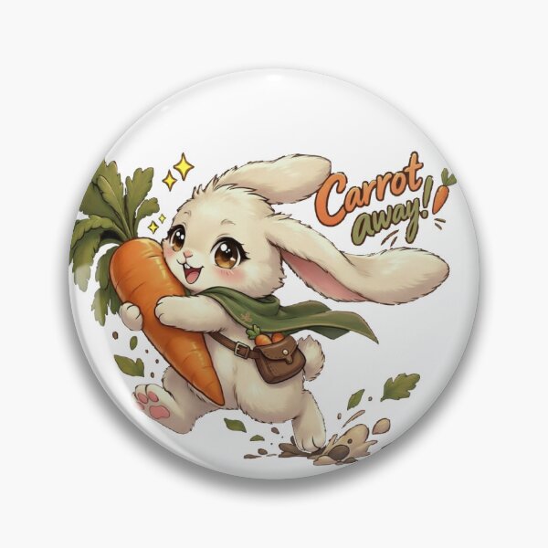 Artikelvorschau, Cute Bunny Sticker Carrot Away! entworfen und verkauft von Skelerth.