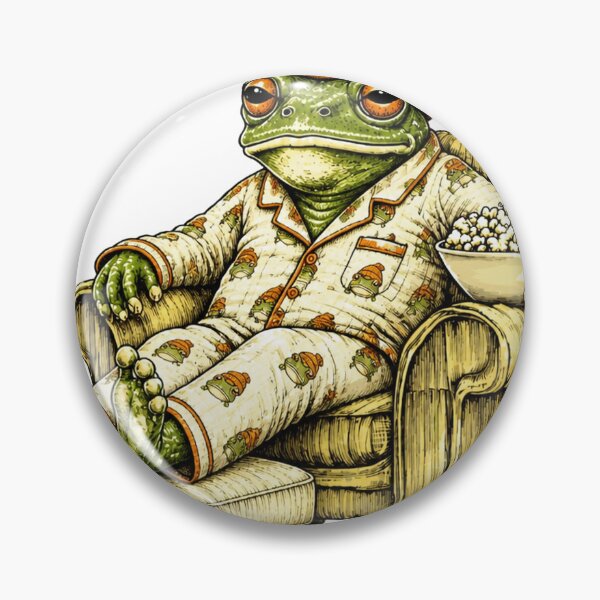 Item preview, orange frog reclining in matching pajamas designed and sold by PhiloDoh.