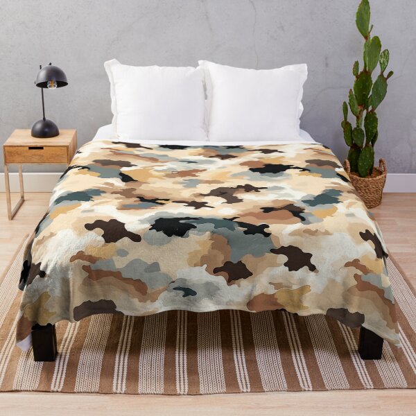 Item preview, Desert Camo Pattern Sand Tan and Slate Grey Camouflage designed and sold by Nine Lives Studio.