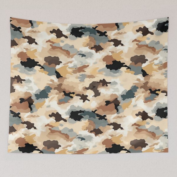 Item preview, Desert Camo Pattern Sand Tan and Slate Grey Camouflage designed and sold by Nine Lives Studio.