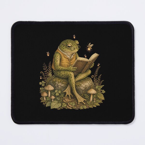 Item preview, Vintage Frog Reading with Fireflies Cottagecore designed and sold by CG Studio.