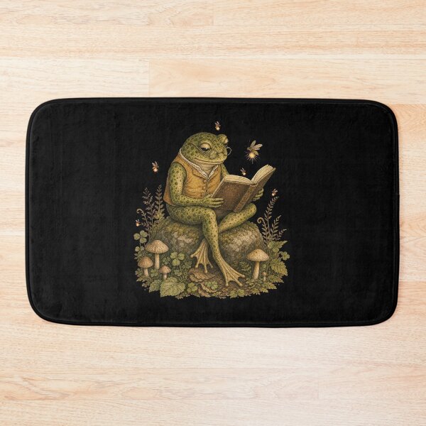 Item preview, Vintage Frog Reading with Fireflies Cottagecore designed and sold by CG Studio.