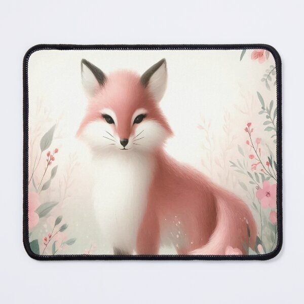 Item preview, Whimsical Pink Fox Among Flowers, Cottagecore Woodland Art designed and sold by NarjaShop.