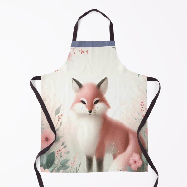 Item preview, Whimsical Pink Fox Among Flowers, Cottagecore Woodland Art designed and sold by NarjaShop.