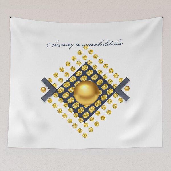 Artikelvorschau, Luxus steckt im Detail: Goldene Glitzerpartikel und geometrisches schwarzes Design entworfen und verkauft von MinimalAurashop.