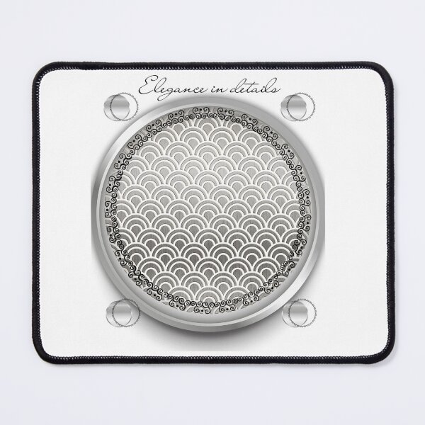 Item preview, Elegance in Details Silver Geometric Pattern with Ornate Circular Frame designed and sold by MinimalAurashop.