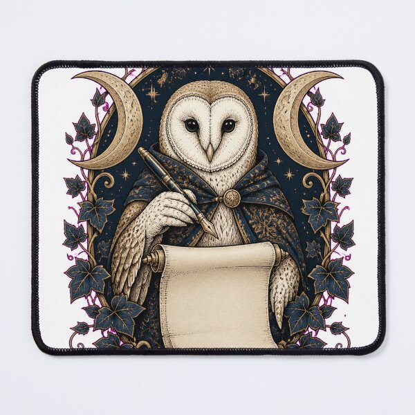 Item preview, Mystical owl as moon poet designed and sold by CalipZO.