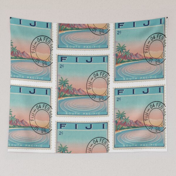 Item preview, Fiji Pacific Coral Lagoon Volcanic Ridge Stamp Sticker designed and sold by stickercuffs.
