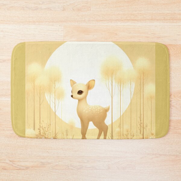Item preview, Golden Fawn in Enchanted Forest, Whimsical Woodland Deer Art designed and sold by NarjaShop.