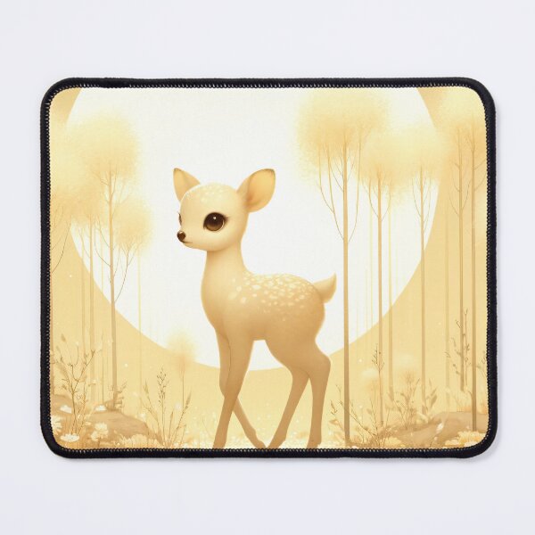 Item preview, Golden Fawn in Enchanted Forest, Whimsical Woodland Deer Art designed and sold by NarjaShop.