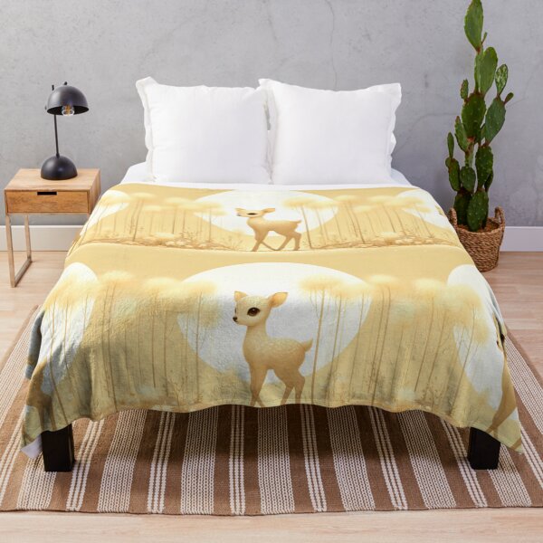 Item preview, Golden Fawn in Enchanted Forest, Whimsical Woodland Deer Art designed and sold by NarjaShop.