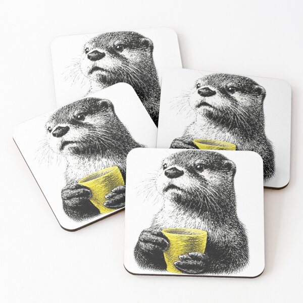 Artikelvorschau, Otter genießt Kaffee oder Tee entworfen und verkauft von PhiloDoh.