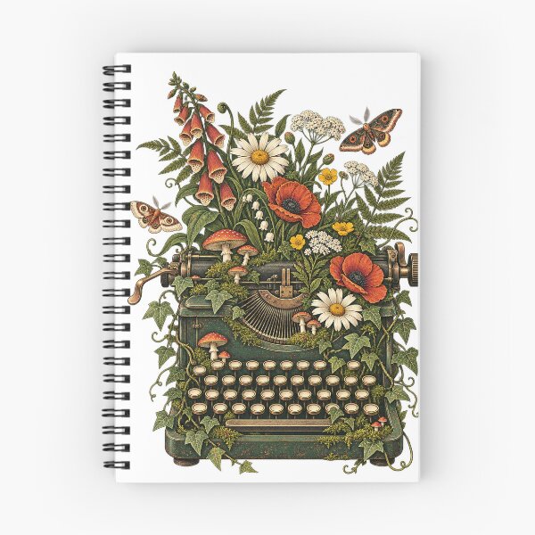 Item preview, Botanical typewriter with wildflowers designed and sold by CalipZO.