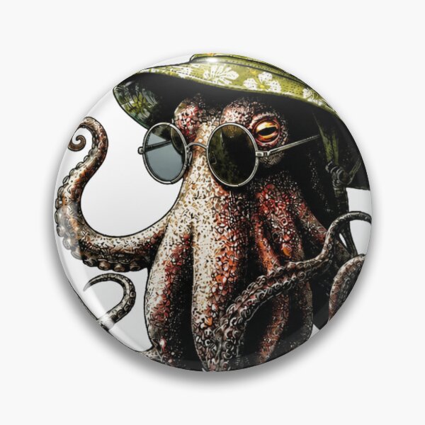 Item preview, octopus rocking floral bucket hat designed and sold by PhiloDoh.