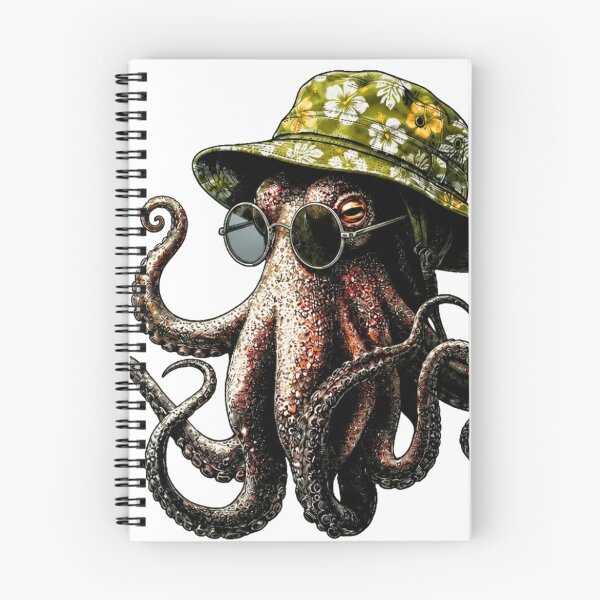 Item preview, octopus rocking floral bucket hat designed and sold by PhiloDoh.