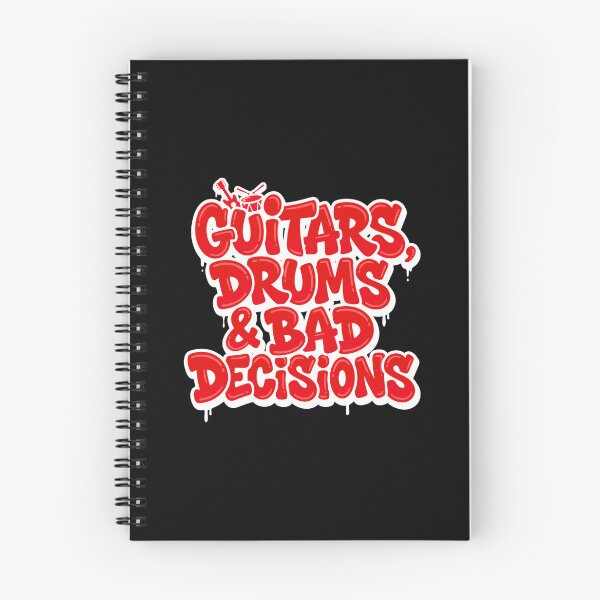 Item preview, Guitars Drums and Bad Decisions Funny Band Life Typography designed and sold by TripleFour444.