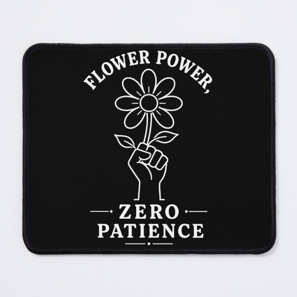 Item preview, Flower Power Zero Patience Retro Line Art designed and sold by ByDanielDesigns.