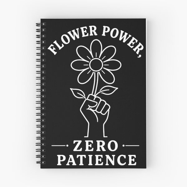Item preview, Flower Power Zero Patience Retro Line Art designed and sold by ByDanielDesigns.