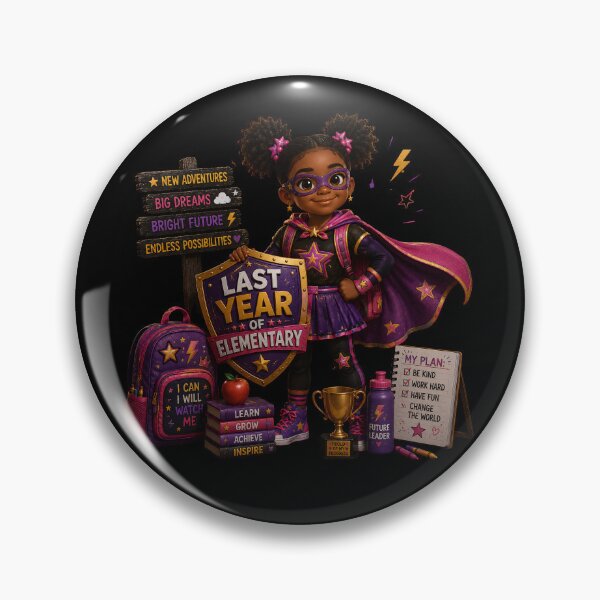 Item preview, First Day of My Last Year in Elementary,Future Hero Last Year Of Elementary School Girl Superhero Shield designed and sold by Crystal-Tree.