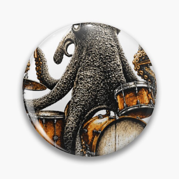 Item preview, octopus playing drums designed and sold by PhiloDoh.