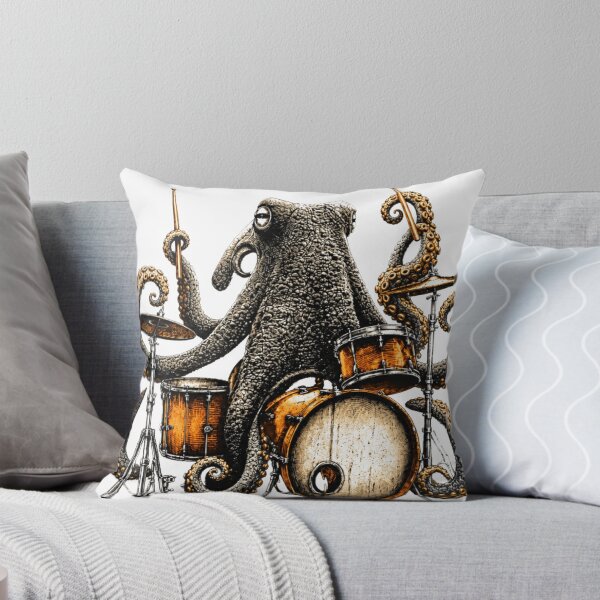Item preview, octopus playing drums designed and sold by PhiloDoh.