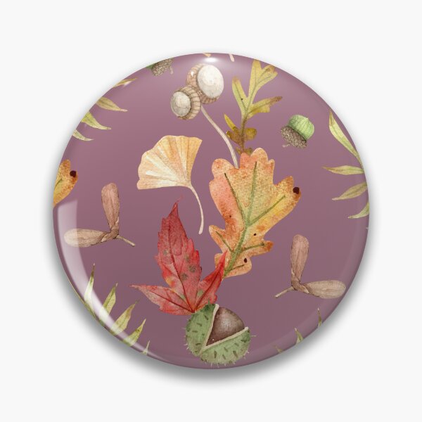 Item preview, Autumn Leaves & Acorns on Dusty Rose – Watercolor Fall Pattern designed and sold by White Rabbit Design .